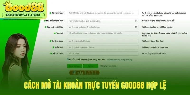 Chi tiết các bước đăng ký tài khoản Good88 online