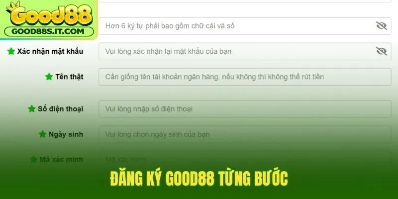 Đăng ký Good88 chuẩn với nguồn truy cập chính thức